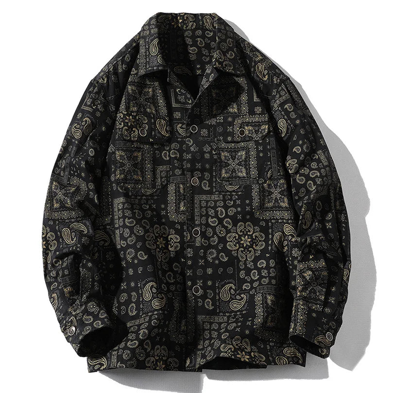 Bandana Paisley Print Button Up - Amplify