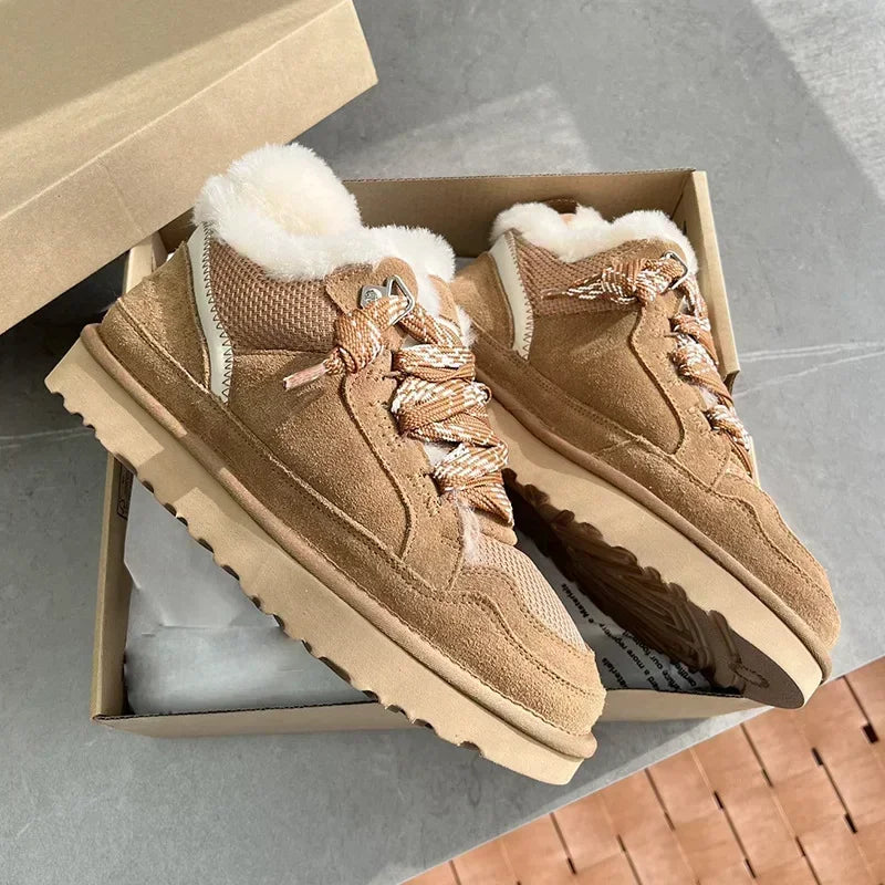 Snow Boots w/ Thick Sole & Sheepskin Fur Wool - Amplify
