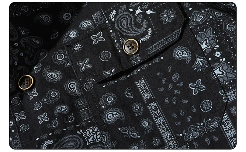 Bandana Paisley Print Button Up - Amplify