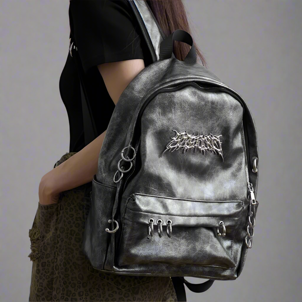 Punk Gothic Backpack Y2k Aesthetic Trendy & Vintage - Amplify