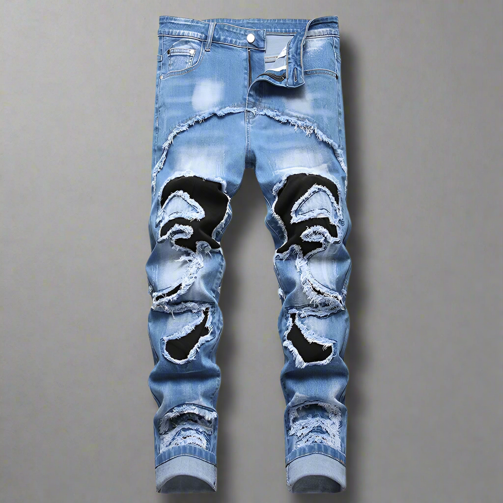 Cuffed Slim Skinny Ripped Denim - Amplify