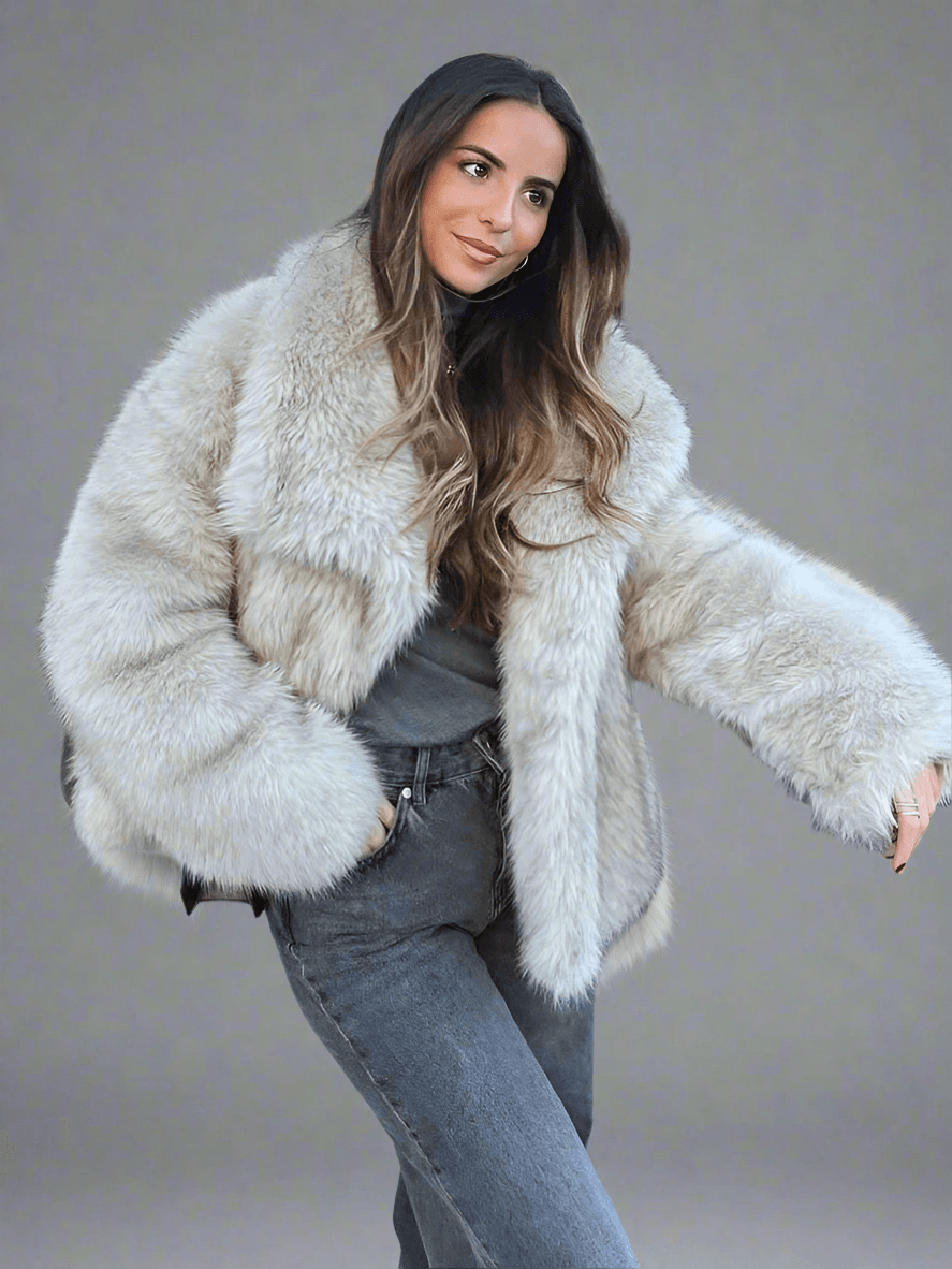 Metal Colored Sequin Woven Faux Coat