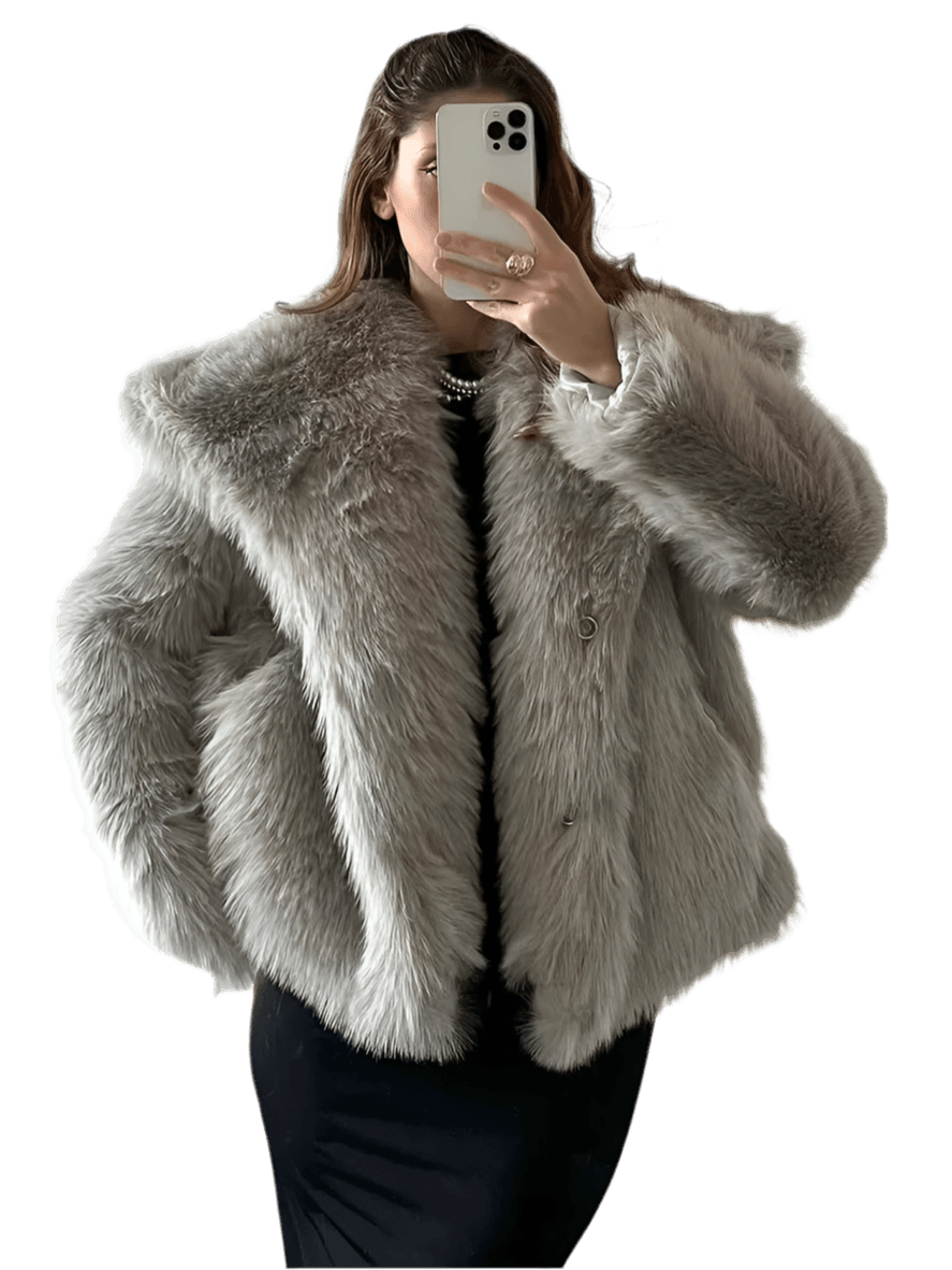 Metal Colored Sequin Woven Faux Coat