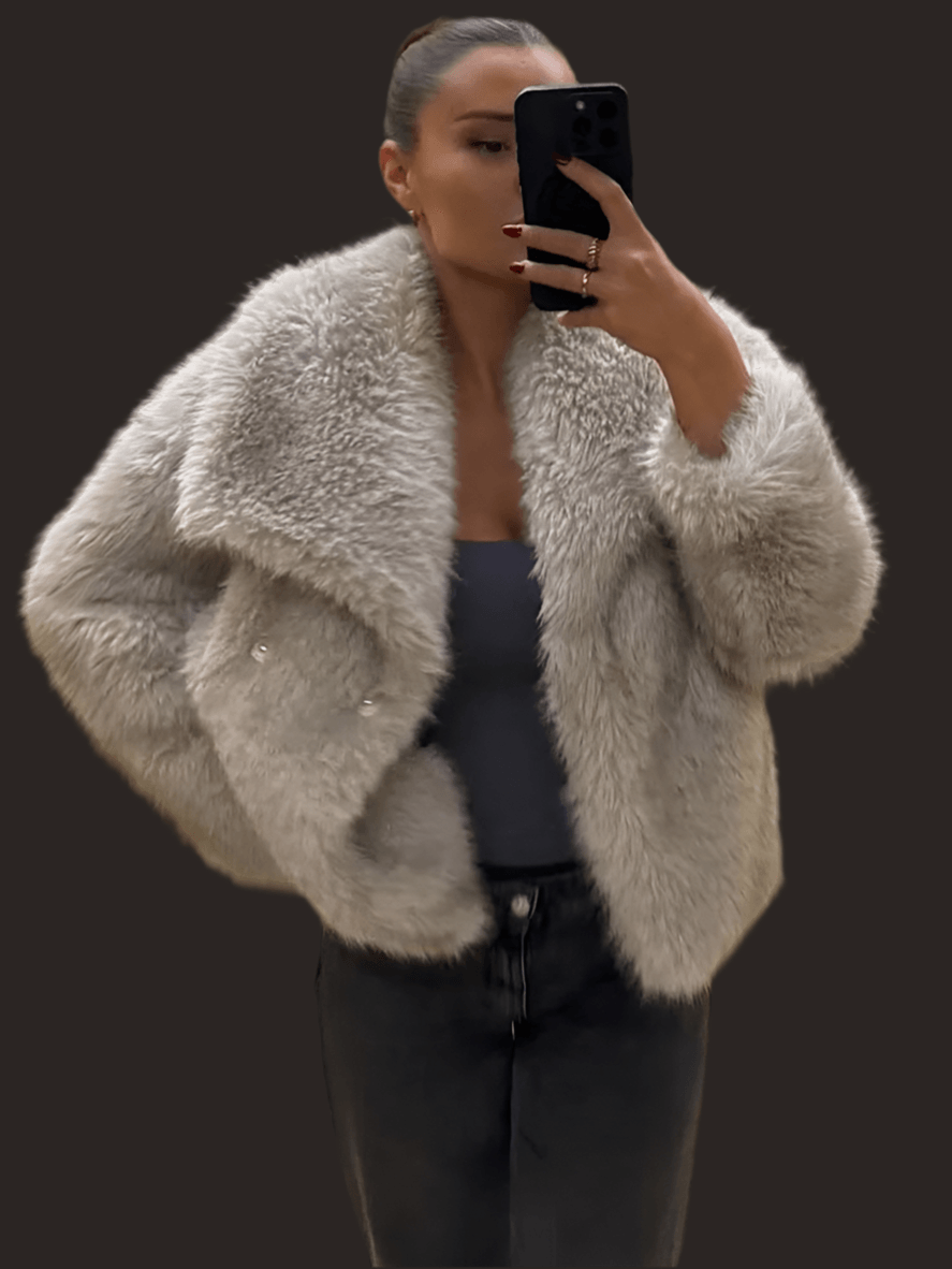Metal Colored Sequin Woven Faux Coat