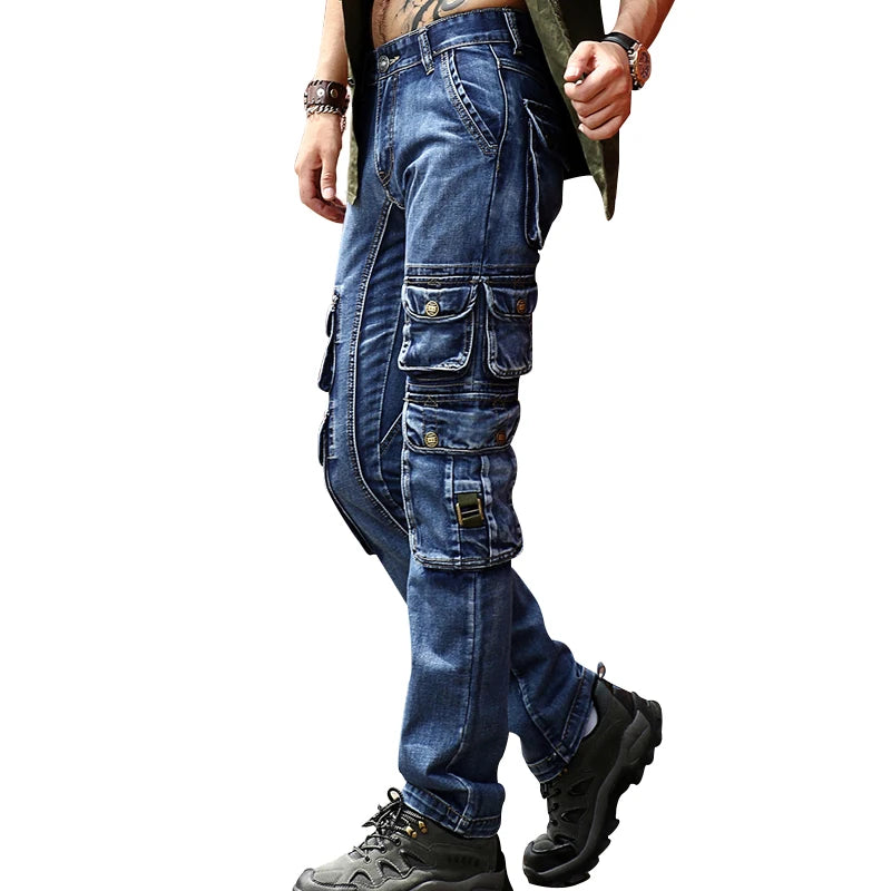 Cargo Jeans | Multi Pocket Tactical Denim Pants - Amplify