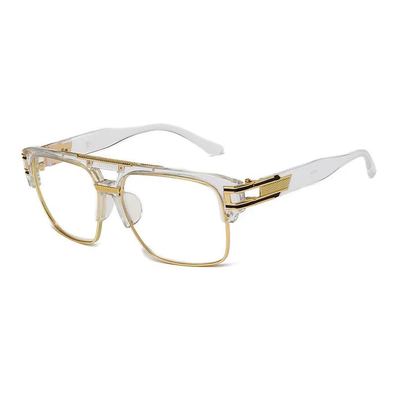 Luxury Vintage Square Designer Shades C13 GOLD BLACK LINE MERCELYN
