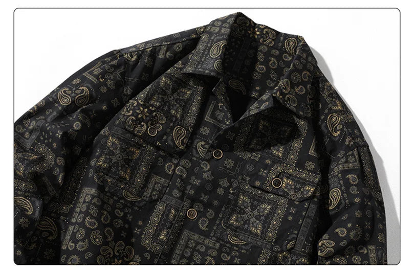 Bandana Paisley Print Button Up