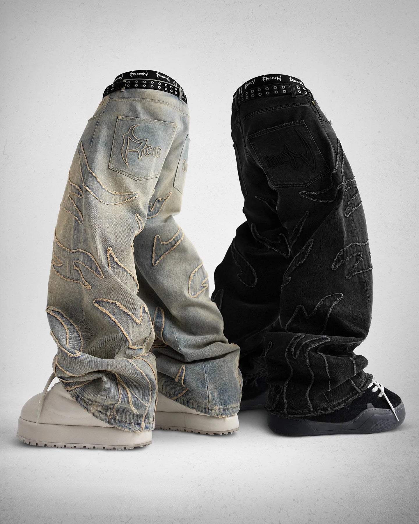 Y2k Streetwear Retro | Embroidered Baggy Jeans - Amplify