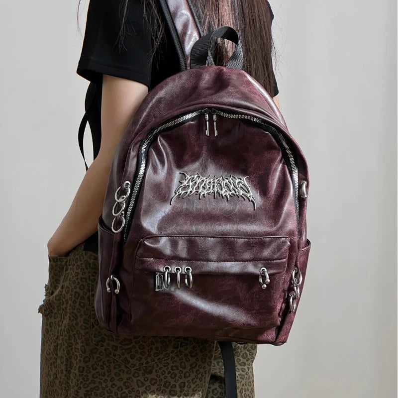 Punk Gothic Backpack Y2k Aesthetic Trendy & Vintage - Amplify