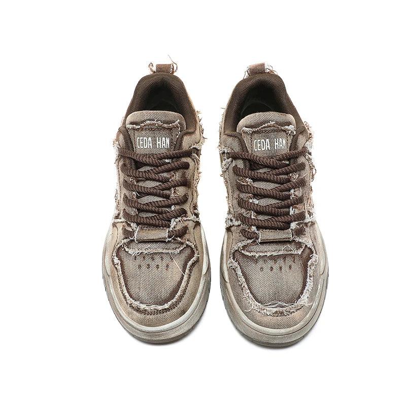 Worn Vintage Denim Sneakers