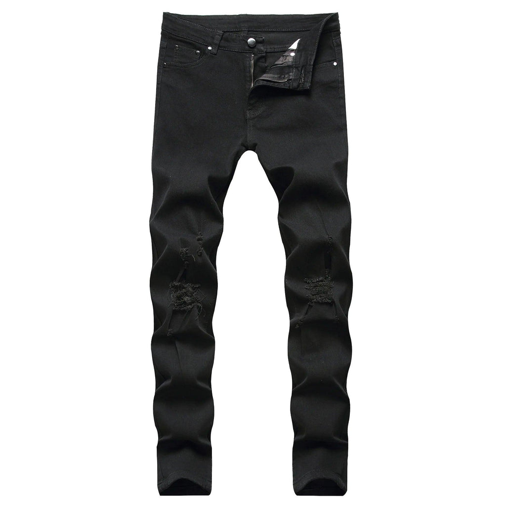 Punk Street Style Ripped Skinny 118 black