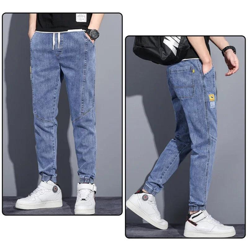Elastic Tie Up Denim Joggers