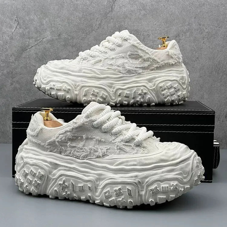 Men Sneakers Casual Shoes Blue Canvas Lace-Up Mens Shoes Fashion Vulcanize Shoes High-quality Walking Sneakers Zapatillas Hombre