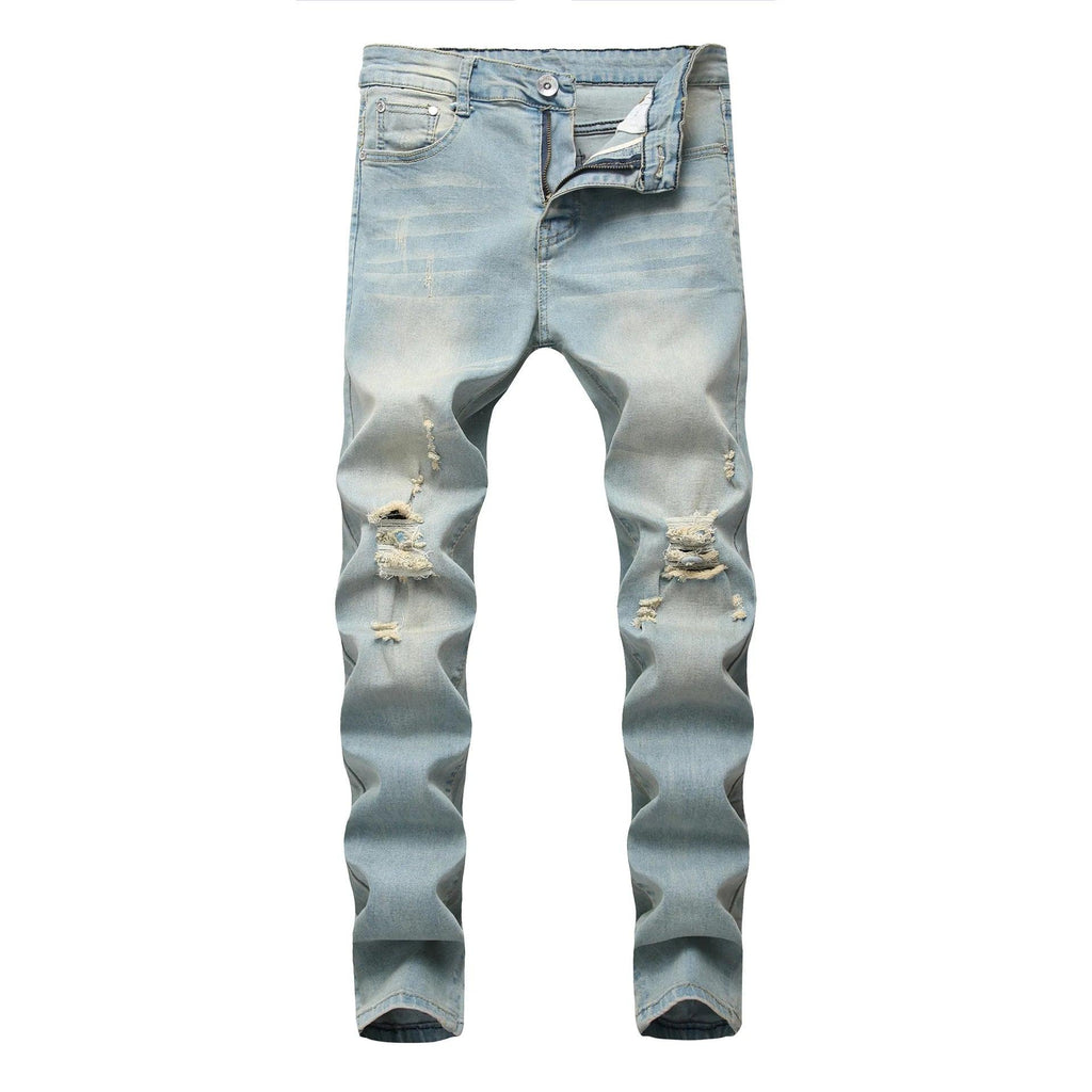 Punk Street Style Ripped Skinny 116 blue