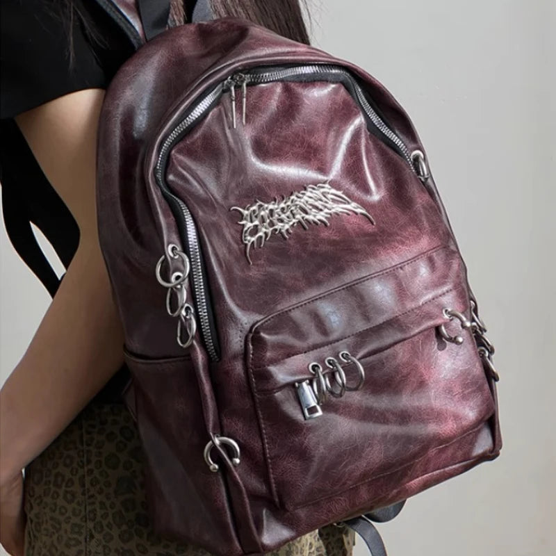 Punk Gothic Backpack Y2k Aesthetic Trendy & Vintage - Amplify