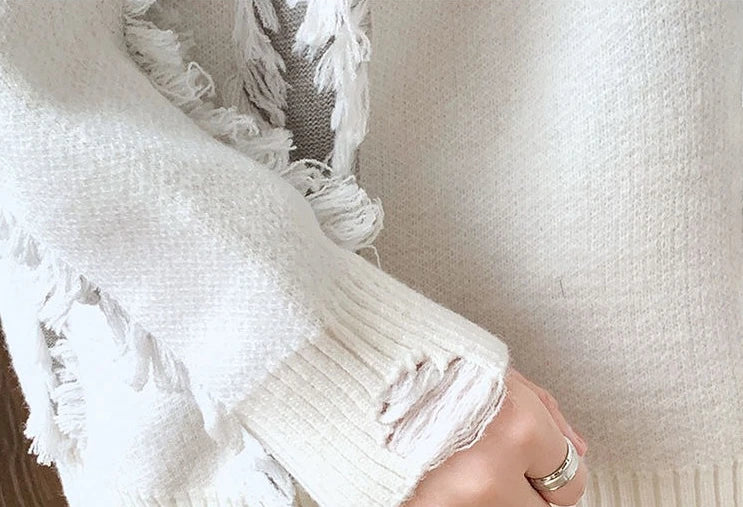 Men's Knit Sweater with Holes Autumnr and Winter Aesthetic Woven Korean Knitwear Popular Clothes Y2k Round Collar Pullovers Male