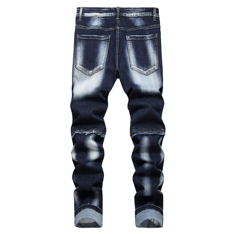 Cuffed Slim Skinny Ripped Denim