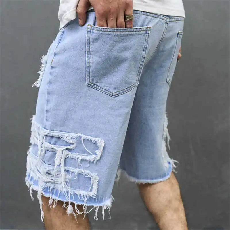 Distressed Loose-Fit Jorts