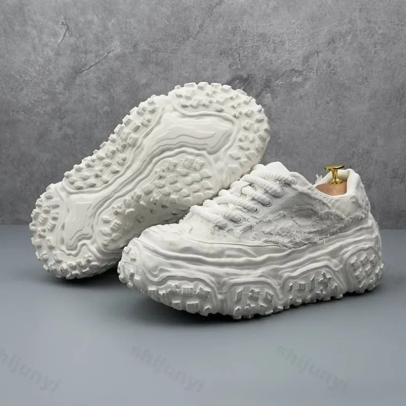 Men Sneakers Casual Shoes Blue Canvas Lace-Up Mens Shoes Fashion Vulcanize Shoes High-quality Walking Sneakers Zapatillas Hombre