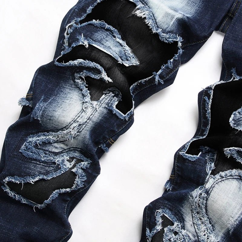 Cuffed Slim Skinny Ripped Denim - Amplify