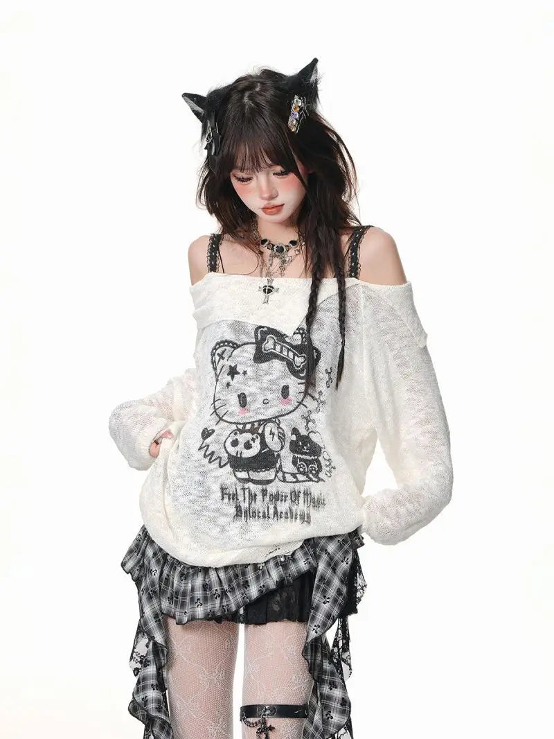 Retro Y2K Gothic Style Leather Splicing Short Skirt