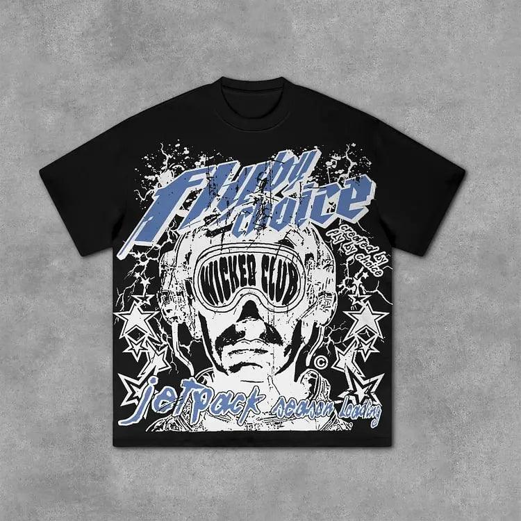 Vintage Fly By Choice Graphic Print black