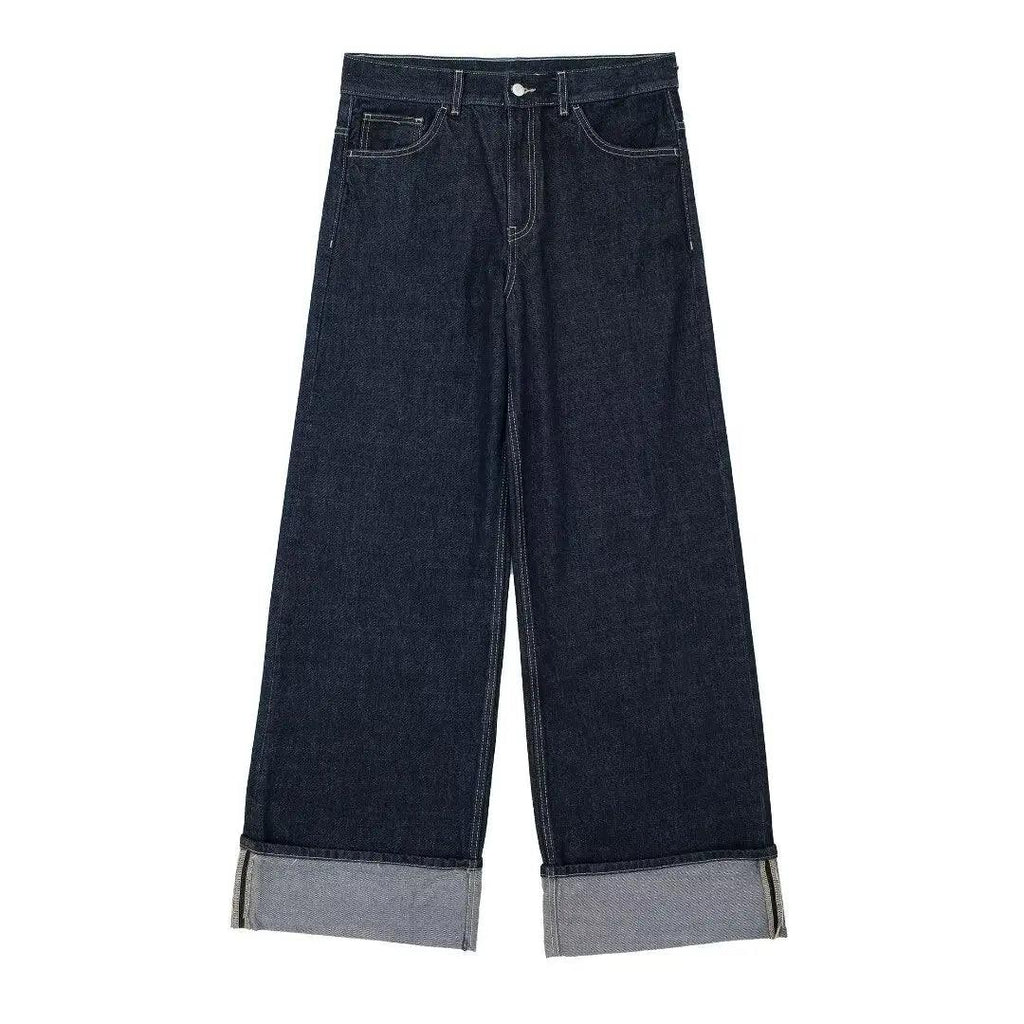 Cuffed Vintage Denim Jacket | Single Breasted Lapel Pant
