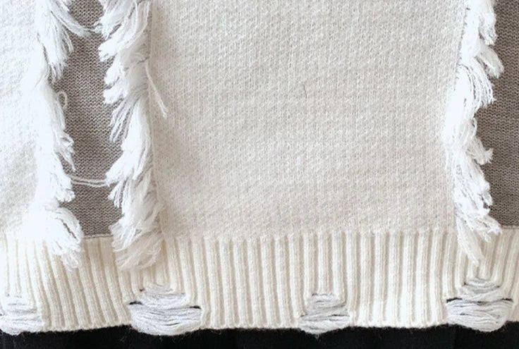 Men's Knit Sweater with Holes Autumnr and Winter Aesthetic Woven Korean Knitwear Popular Clothes Y2k Round Collar Pullovers Male