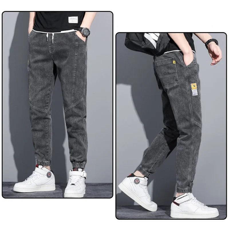 Elastic Tie Up Denim Joggers