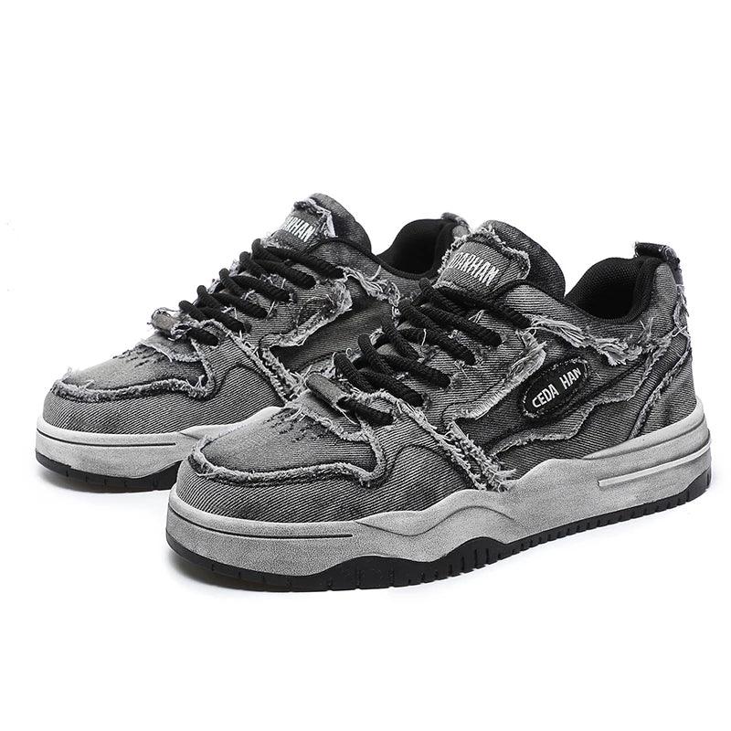 Worn Vintage Denim Sneakers black