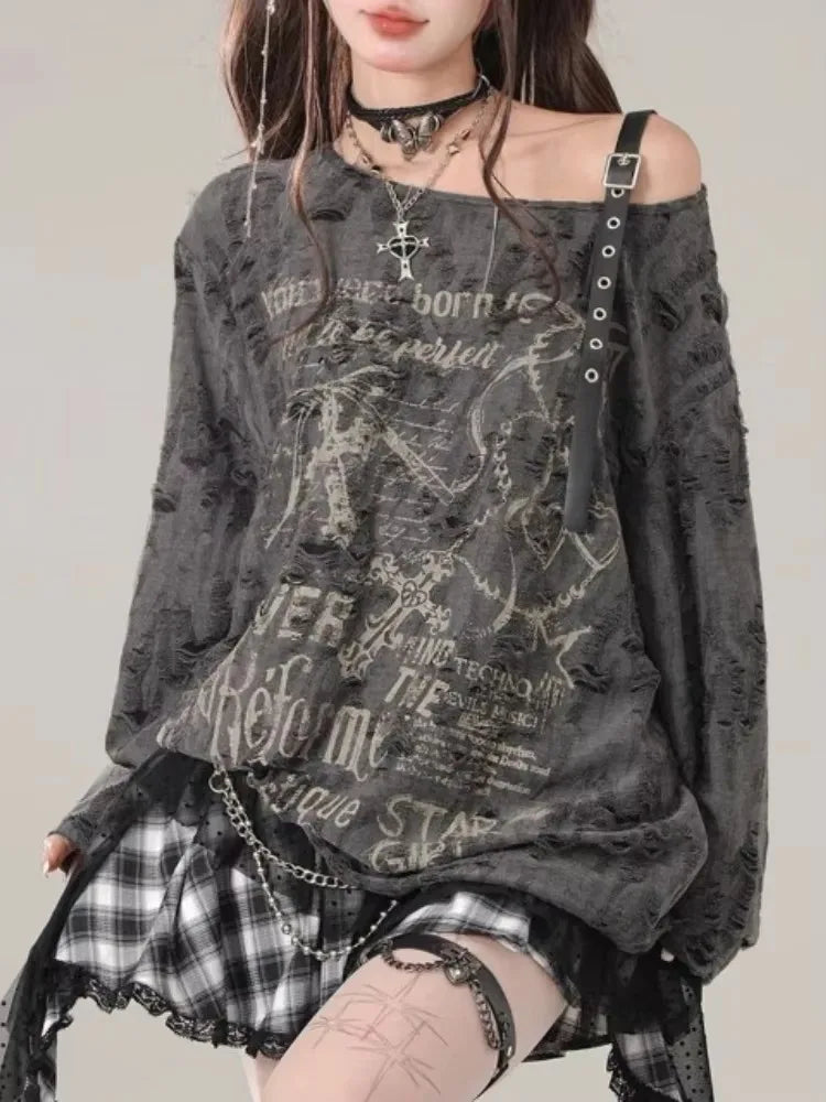 Y2k Gothic Grunge Dark Hollow Harajuku
