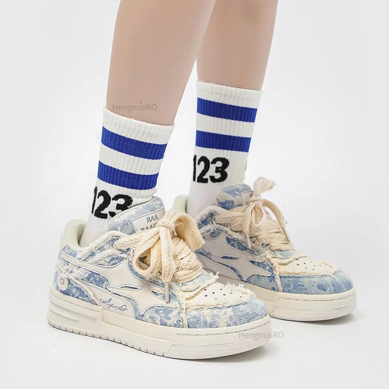 Tennis Retro Y2K Star Skateboard S+