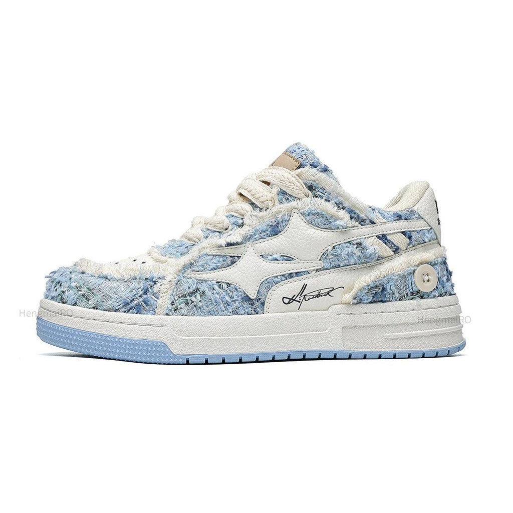 Tennis Retro Y2K Star Skateboard S+ Broken blue