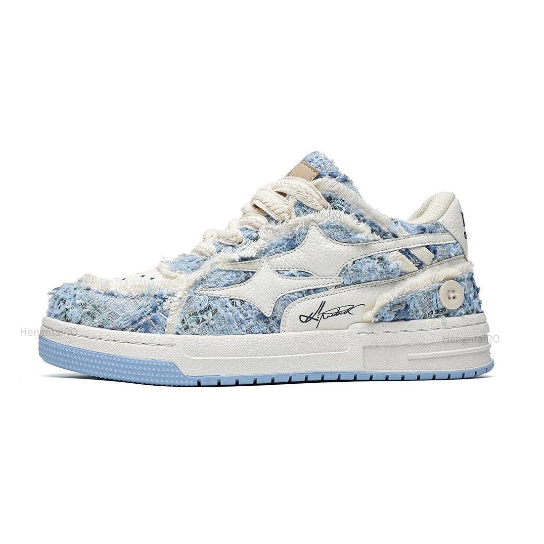 Tennis Retro Y2K Star Skateboard S+ Broken blue