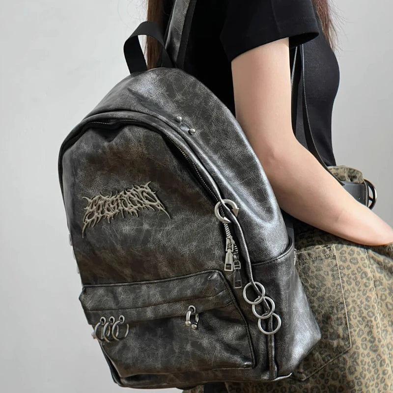 Punk Gothic Backpack Y2k Aesthetic Trendy & Vintage - Amplify