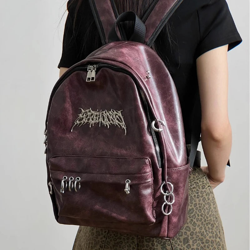 Punk Gothic Backpack Y2k Aesthetic Trendy & Vintage - Amplify