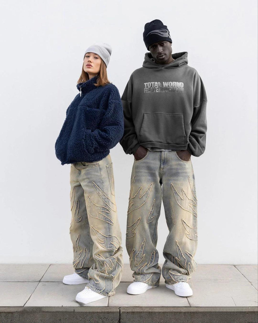 Y2k Streetwear Retro | Embroidered Baggy Jeans