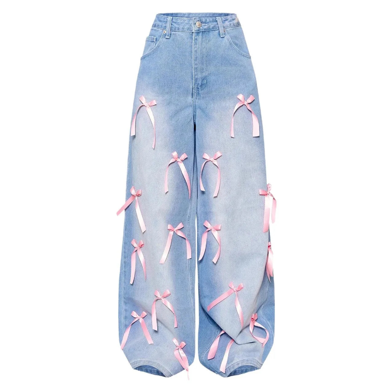 2025 Europa Wide-Leg Bow Jeans
