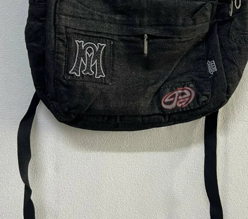 Y2k Aesthetic | All Match Letter Embroidery Backpack Patchwork Vintage Gothic - Amplify