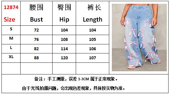 2025 Europa Wide-Leg Bow Jeans