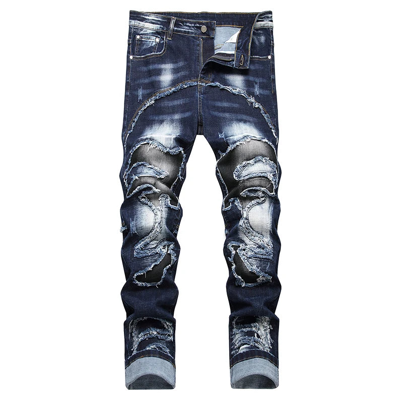 Cuffed Slim Skinny Ripped Denim - Amplify