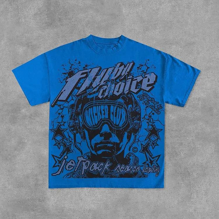 Vintage Fly By Choice Graphic Print Brown