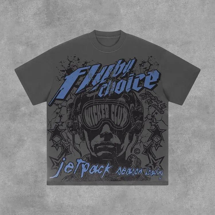 Vintage Fly By Choice Graphic Print SKY BLUE