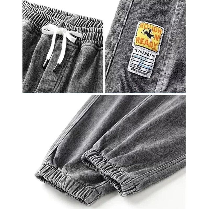 Elastic Tie Up Denim Joggers