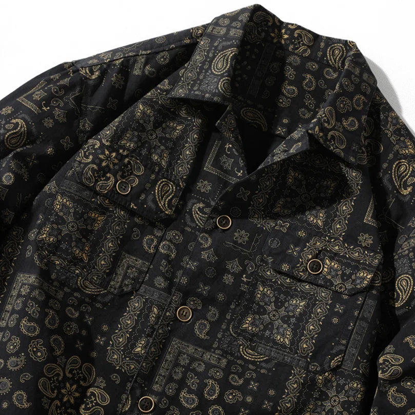 Bandana Paisley Print Button Up