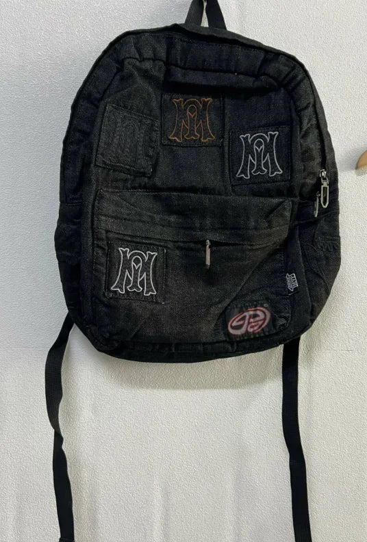 Y2k Aesthetic | All Match Letter Embroidery Backpack Patchwork Vintage Gothic - Amplify