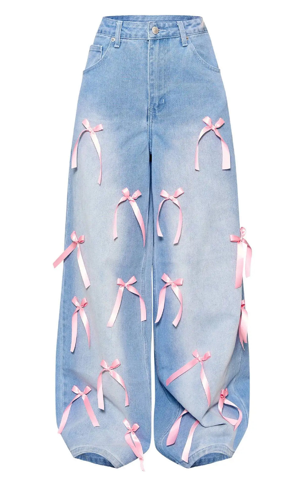 2025 Europa Wide-Leg Bow Jeans