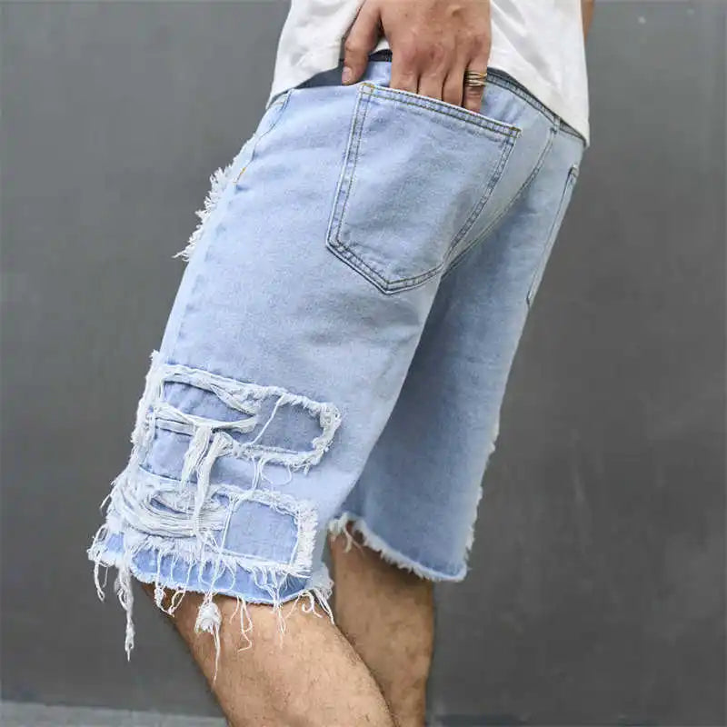 Distressed Loose-Fit Jorts